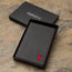 Black with Red Stitching Golf Scorecard Holder and Yardage Book Cover in Gift Box
