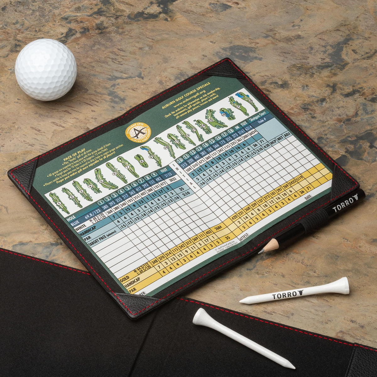 Leather Golf Scorecard Holder & Yardage Book Cover - TORRO