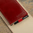 Magnetically attachable scorecard of the Red Leather Golf Scorecard & Yardage Book Holder