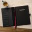 Black Leather (with Red Stitching) A4 Notebook Cover with refill notepad