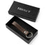 Dark Brown Leather Keyring presented in a gift box