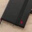 Close up of the Black Leather (with Red Stitching) Notebook Cover