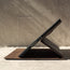 Demonstrating the lower viewing angle of the Dark Brown Leather Stand Case for iPad 10.2