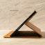 Demonstrating the lower viewing angle of the Tan Leather Stand Case for iPad 10.2