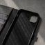 Highlighting the microfibre lined frame in the Black Leather (with Red Stitching) Stand Case for iPhone 11 Pro