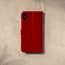 Back view of the Red Leather Stand Case for iPhone XS / X