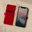 Interior view of the Red Leather Stand Case for iPhone XS / X