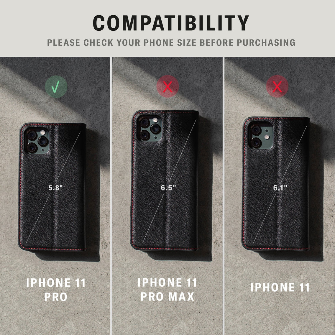 iPhone 11 Pro Leather Case (with stand function) | TORRO
