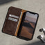 Interior view of the Dark Brown Leather Stand Case for iPhone 11 Pro Max