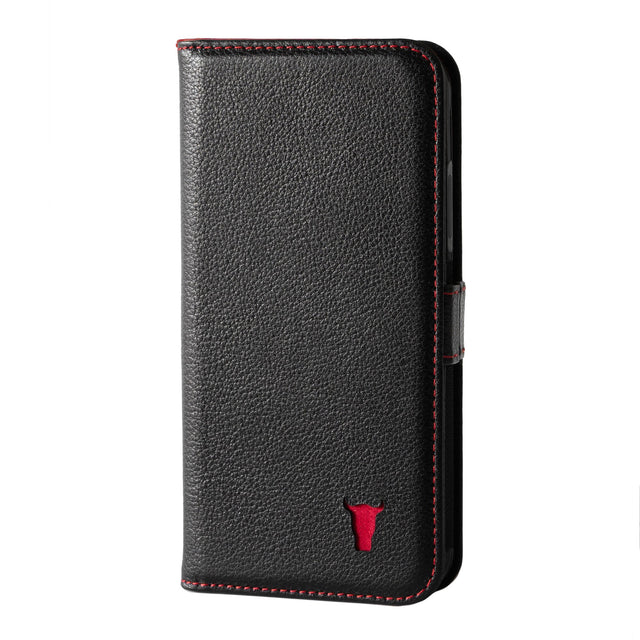 Torro iPhone 15 Pro Leather Wallet Case (with Stand Function) - Black