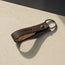 Contextual Front of Dark Brown Leather Keyring