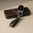 Dark Brown Leather Keyring with matching TORRO phone case