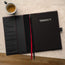 Black Leather (with Red Stitching) A5 Notebook Cover with refill notepad