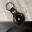 Black Leather Apple AirTag Holder Keyring with AirTag
