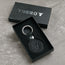 Black Leather Apple AirTag Holder Keyring in TORRO Gift Box