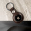 Dark Brown Leather Apple AirTag Holder Keyring with Apple AirTag inside