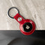 Red Leather Apple AirTag Holder Keyring with Apple AirTag