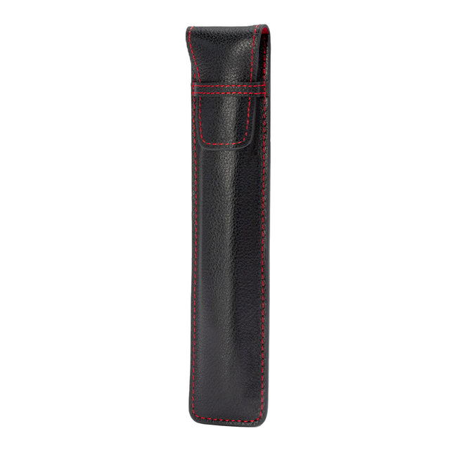 Black with Red Stitching Leather Apple Pencil Case / Sleeve