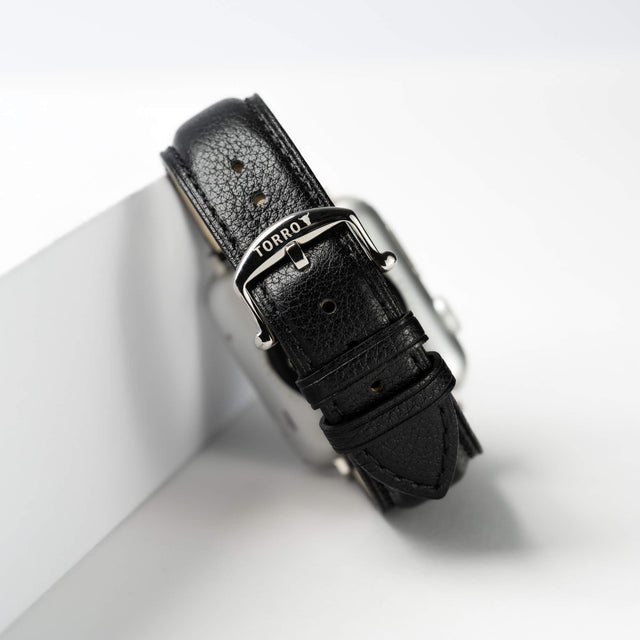 Luxury Black Leather Apple Watch Strap