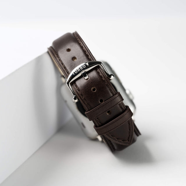 Luxury Dark Brown Leather Apple Watch Strap