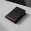 Front of the Black (with Red Stitching) Bifold Leather Wallet
