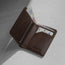 Interior view of the Dark Brown Bifold Leather Wallet with card slots