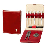 Leather Golf Accessory Set - Red