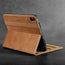 Integrated stand function of the Tan Leather Case for Apple iPad (10th Generation)