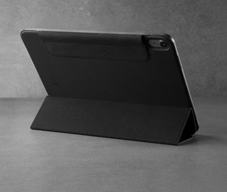 Integrated stand function of the Black Leather Magnetic Case for Apple iPad (10th Gen)