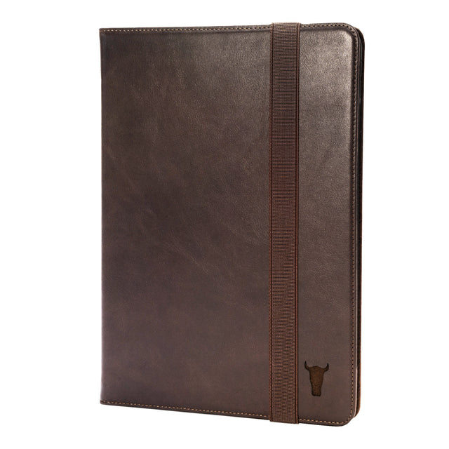 Dark Brown Leather (with Red Stitching) Stand Case for iPad 10.2