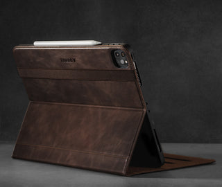 Integrated stand function in the Dark Brown Leather Case for iPad Pro 12.9-inch