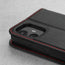 Camera cutout on the Black Leather (with Red Stitching) Stand Case for iPhone 11