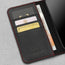 Card slots inside the Black Leather (with Red Stitching) Stand Case for iPhone 11