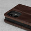 Camera cutout on the Dark Brown Genuine Leather Stand Case for iPhone 11