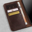 Card slots inside the Dark Brown Genuine Leather Stand Case for iPhone 11