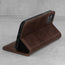 Stand function of the Dark Brown Genuine Leather Stand Case for iPhone 11