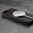 MagSafe charging on the Black Leather (with Red Stitching) Flip Case for iPhone 12