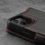 Camera cutout on the Black Leather (with Red Stitching) Stand Case for iPhone 12 Pro Max