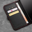 Card storage in the Black Leather (with Red Stitching) Stand Case for iPhone 12 Pro Max