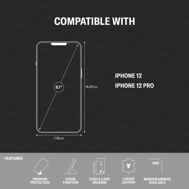 Compatibility and features of the Leather Case (with stand function) for iPhone 12 / 12 Pro