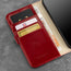 Card storage in the Red Leather Stand Case for iPhone 12 Pro