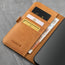Card slots inside the Tan Leather Stand Case for iPhone 13 Mini