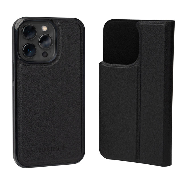 2-in-1 Detachable Black Leather Case for iPhone 13 Pro