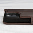 Raised camera lip (for added protection) on the Dark Brown Leather Folio Stand Case for iPhone 14