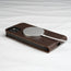 MagSafe charger attached to the Dark Brown Leather Flip Case for iPhone 14 Plus