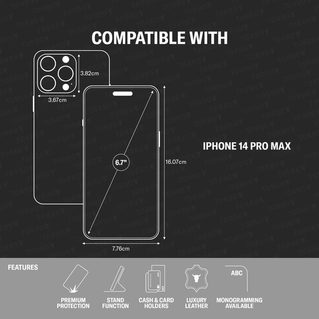 TORRO Hülle kompatibel mit iPhone 14 - Echt Lederhülle mit TORRO Hülle kompatibel mit iPhone 14 - Echt Lederhülle mit