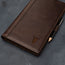 Close up of the Pro edition of the Dark Brown Leather Golf Scorecard Holder