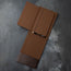 Microfibre lining of the PRO Edition of the Dark Brown Leather Golf Scorecard & Yardage Book Holder