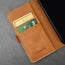 Card slots on the inside of the Tan Leather Stand Case for iPhone SE (2020), iPhone 8 and iPhone 7