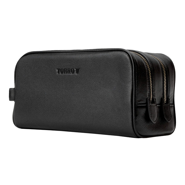 Black Leather Wash Bag